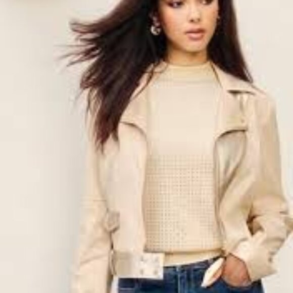 243502U MOTO Beige & Gold Jacket by FRANK LYMAN - Picture 1 of 4